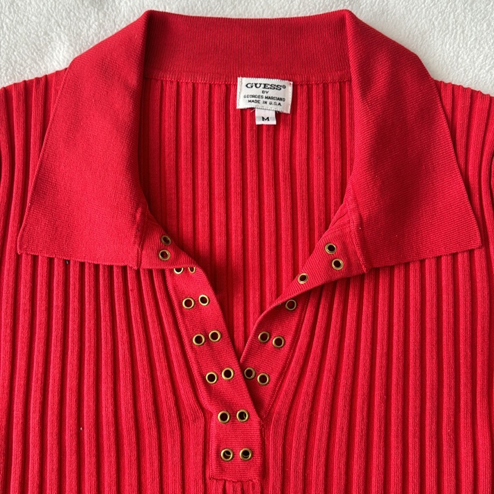 Vintage Guess Red Top For Women Size Medium